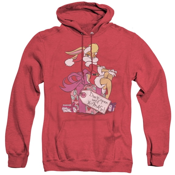 Looney Tunes Lola Present Adult Heather Hoodie Sweatshirt Red