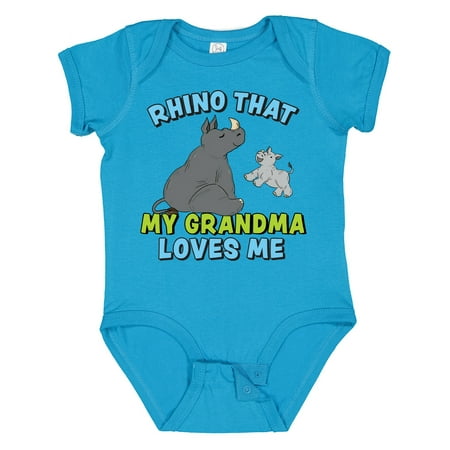 

Inktastic Rhino That My Grandma Loves Me with Cute Rhinos Gift Baby Boy or Baby Girl Bodysuit