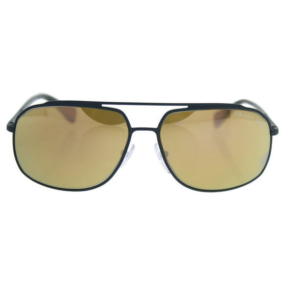 Prada Linea Rossa Men's PS 56RS Sunglasses Green Rubber/Dark Brown Mirror Gold Polar 60mm