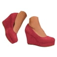 thumbnail image 3 of DAFEI Chaussures de Mariage pour Femmes en Suède à Talon Compensé Confortable, Bout Rond, Plusieurs Couleurs Disponibles, Semelle Épaisse Durable, Chaussures Habillées pour Dames, 3 of 8