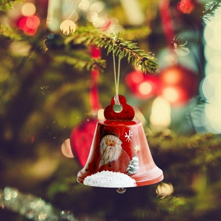 

TALKVE Simple lightweight and wear resistant Christmas Bell Pendant Wrought Iron Bells Santa Claus Snowman Decoration For Christmas Tree Bell Pendant Bells