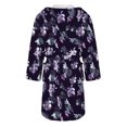 thumbnail image 5 of Women's Fleece Plush Robe Long Warm Plush Bathrobe Loungewear Jacket Printed Comfort Robe, 5 of 5