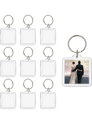 SAUVOO 5pcs/lot Acrylic Transparent Photo Keychain Custom Frames Insert  Clear Blank Acrylic Discs Round Keychain For DIY Project