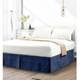 thumbnail image 2 of Elegant Comfort® Luxury 1500 Series Wrinkle Resistant Egyptian Weave Quality STRIPE Bed Skirt / Dust Ruffle - Pleated Tailored 14inch Drop, Twin, Navy Blue, 2 of 5