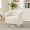 White | Corduroy, variant on TacleeKii Swivel Accent Chair, Boucle Barrel Armchair for Living Room Bedroom, Yellow