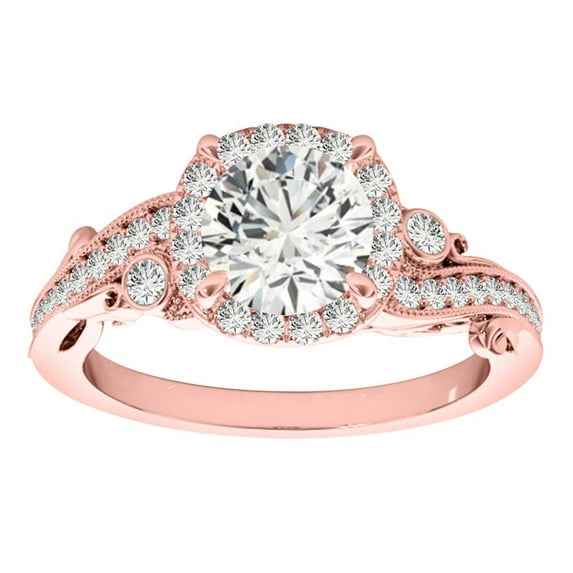 Aonejewelry 1.00 Carat Natural IGI Certified Diamond Engagement Weddding Ring For Woman Crafted In 10K Solid Rose White Yellow Gold (I-J/I2-I3)