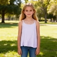 thumbnail image 6 of Gaexia Girls Summer Casual Lightweight Sleeveless Tank Top With Striped Design For Cool Playful Style (Purple,9-10 Years), 6 of 7