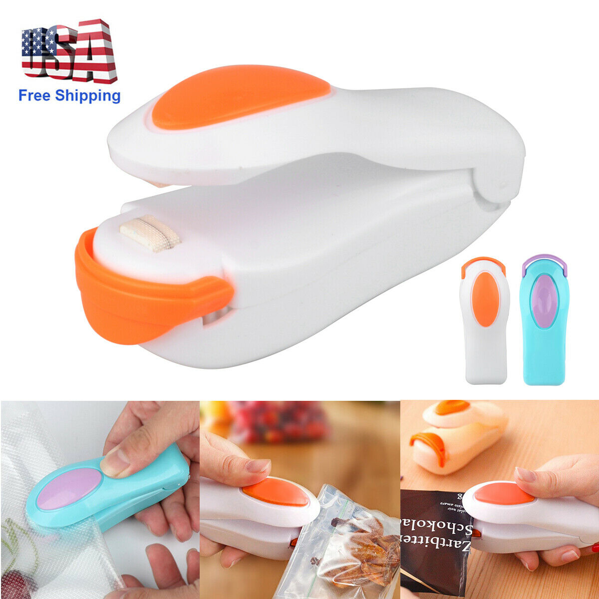 Mini Bag Sealer, Portable Heat Vacuum Sealers Plastic Sealer, Chip Bag