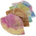 thumbnail image 2 of CoCopeaunts Tie Dye Bucket Hat Thickening Warm Cute Lamb Wool Out Windproof Basin Cap Female Fisherman's Cap Fashion Adjustable, 2 of 8