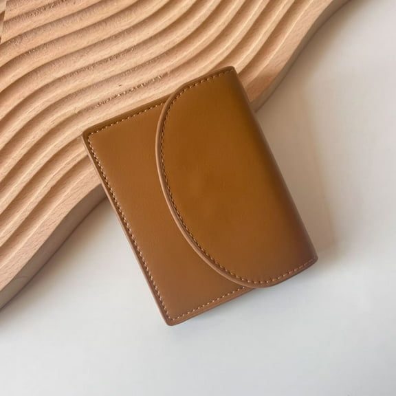 New Portable Genuine Leather RFID Card Holders Women Wallets Money Bag Coin Purse BROWN