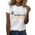 thumbnail image 1 of Birdeem Blouses pour Femmes Mode Imprimé Manches Courtes Blouse Drôle Col Rond T-Shirt Tops, 1 of 1