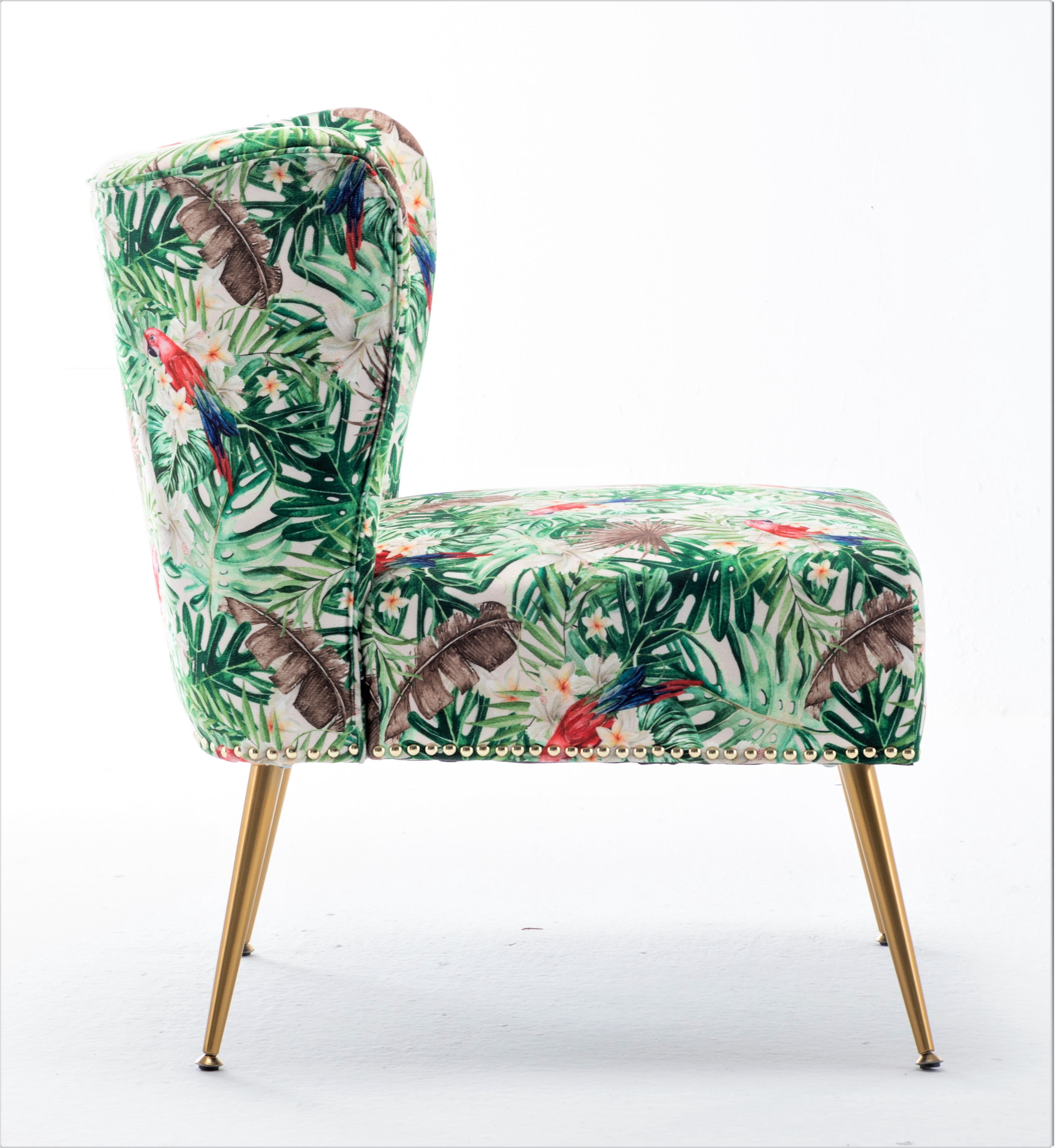 US Pride Furniture Friant 25"W Pine Green Microfiber Upholstered Slipper Chair