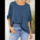 thumbnail image 5 of Camiseta Holgada Informal de Verano de Corta para Mujer. Azul Profundo XXL, 5 of 8