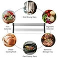 thumbnail image 2 of SSKDBFJG Roll Up Dish Coat Rack 18pcs Stainless Steel Link Collapsible Sink Dish Rack, L17"*H14" - Black, 2 of 6