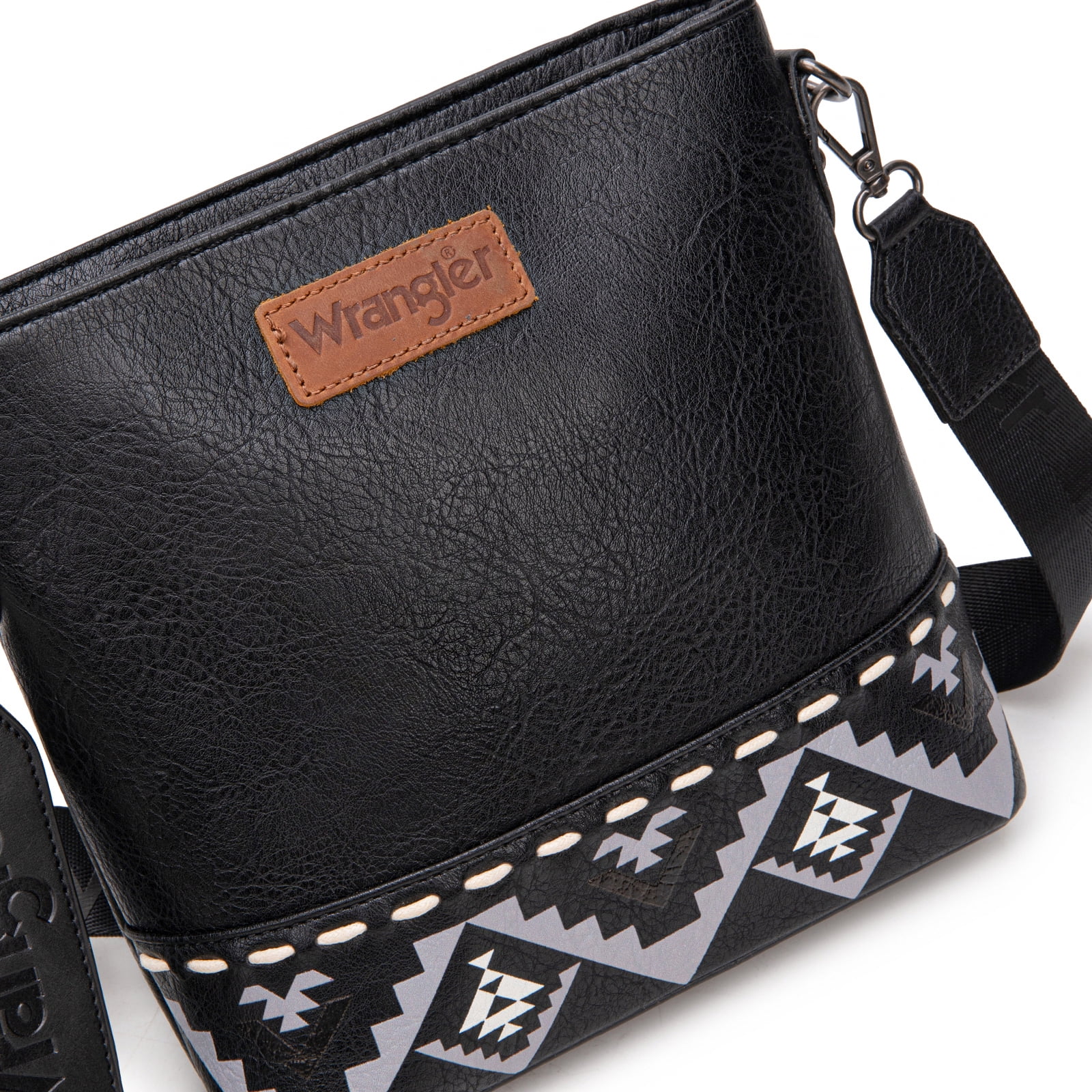 Wrangler Crossbody Purses for Women Two Tone Crossbody Bags Women Purses and Handbags, Art Black