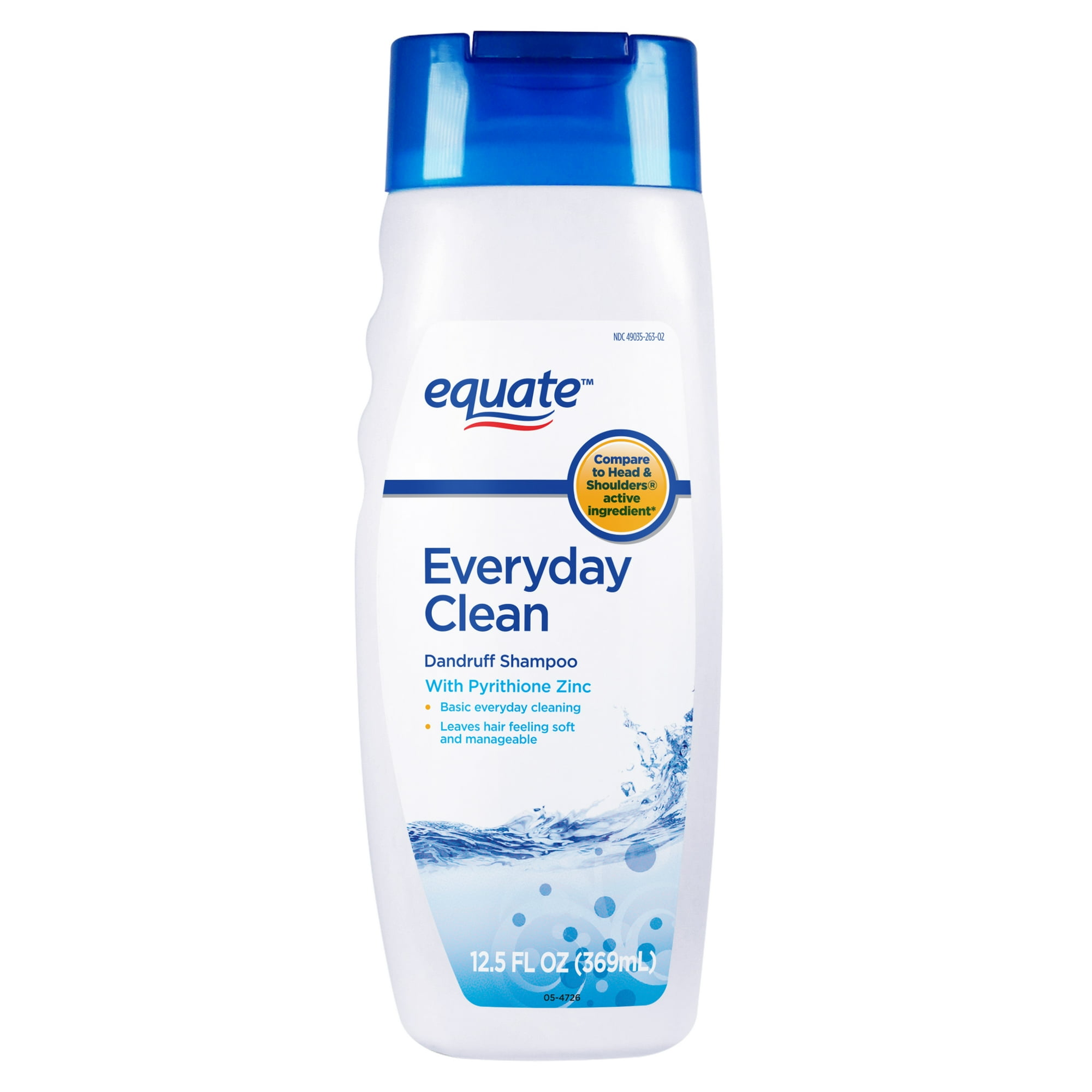 Equate Everyday Clean Dandruff Shampoo with Pyrithione Zinc for Scalp & Hair Care, 12.5 fl oz, Compare to Head & Shoulders® Active Ingredient