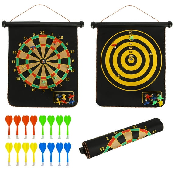 Happydeer Double Sided Magnetic Dart Board Indoor Outdoor Dartboard Game Family Fun Gifts for Kids Adults