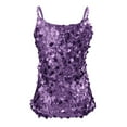 thumbnail image 6 of Felirenzacia Women’s Sequin Tank Top Sleeveless Sparkly Glitter Scoop Neck Camisole, Purple,M, 6 of 9
