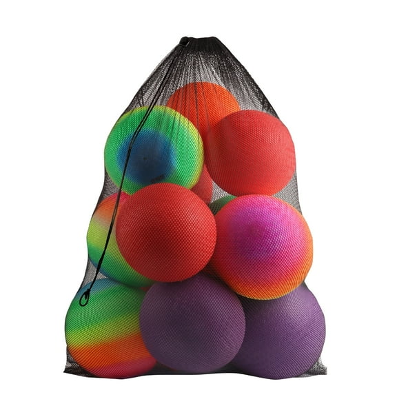 GSE Games & Sports Expert 24"x36" Large Mesh Drawstring Bag for Sports Balls, Football, Basketball, Volleyball, Playground Ball, Swimming. Great for Laundry, Travel, Gym and Collecting Toys - Black