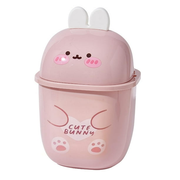 Organizador de escritorio con forma de conejo y diseño de dibujos animados para la encimera. Rosa