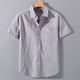 thumbnail image 3 of Ceisia Men's Cotton Linen Blend Short Sleeve Shirt | Solid Color Casual Loose Fit Button Down Top Gifts, 3 of 3
