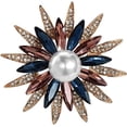 thumbnail image 4 of Crystal Geometry Flower Brooch with Simulated Pearl Bouquet Jewelry Accessory for Women, 4 of 5