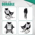 thumbnail image 6 of Rocking Camping Chair, Luxury Padded Recliner, Oversized Folding Lawn Chair with Pocket, Heavy Duty for Outdoor/Picnic/Lounge/Patio, Portable Camp Rocker Chairs with Carry Bag, 6 of 9