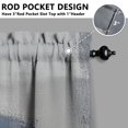 thumbnail image 3 of Vintage Blue Color Block Tier Kitchen Curtains for Bathroom Living Rod Pocket Window Drapes 28"x36" 2 Panels Window Treatment Tiers, 3 of 4