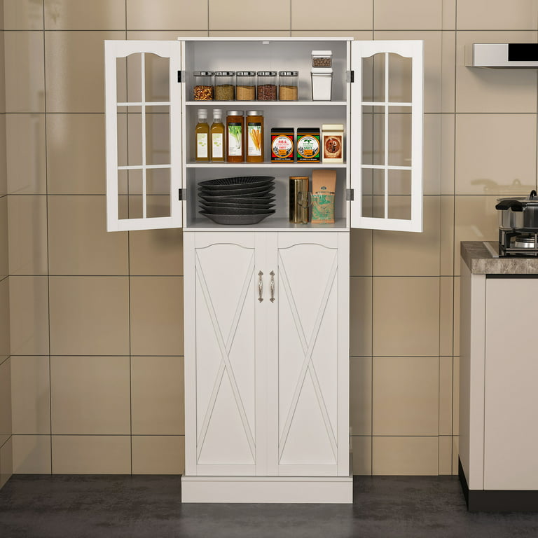 64 Kitchen Pantry Cabinets, White Kitchen Pantry Storage Cabinet