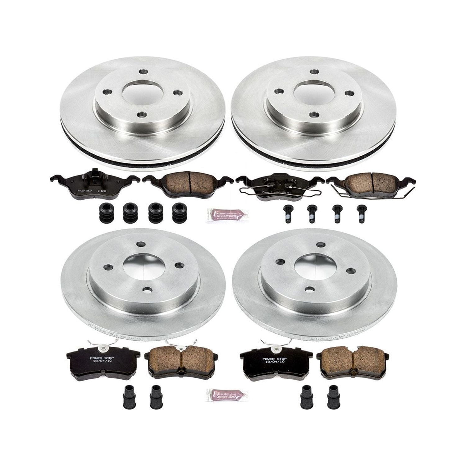 Power Stop Front and Rear Stock Replacement Brake Pad and Rotor Kit KOE1359