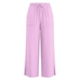 thumbnail image 5 of Kiijoy Girls Pants Lightweight High Rise Straight Leg Side Slit Pants, Sizes 13-14, 5 of 6