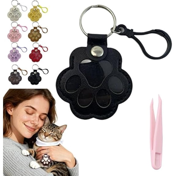 Paw Keys, Pawkeys, Handcrafted Leather Keepsake, Pet Hair Keychain for Dog Cat, The Paw Print Keepsake