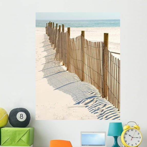 Dune Fence Beach Wall Mural by Wallmonkeys Peel and Stick Graphic (48 in H x 40 in W) WM46894