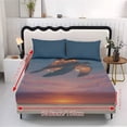 thumbnail image 5 of Jiueut Turtle Lantern Pattern Queen Size Bed Sheet Set, 3 Pieces Fitted Sheet with 9.8" Deep Pocket 2 Comfortable Pillow Cover Bedroom Decoration with Elastic Band, 5 of 7