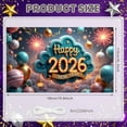 thumbnail image 2 of Colorful Happy New Year Banner Sparkling New Year Display Golden Decorations Fireworks Elements 2026 Backdrop for New Year Party Holiday Celebration Home Decoration, 2 of 9