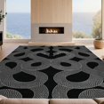 thumbnail image 2 of Design&I 9'x12' Washable Area Rug Round Dual Snake Serpent Facing Inward Snakes Minimalist Print for Dining Room, Basement, Large Office, Snag-Free, 2 of 7