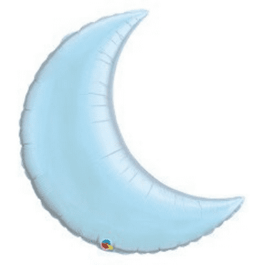 35" CRESCENT MOON - PEARL Light Blue Balloon • Large Shape Foil Mylar Balloon • Party Supplies Decorations Foil Mylar Balloon