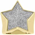 thumbnail image 2 of beryl_creation 2.00 Ct Round Cut White Diamond Engagement Star Shape Cluster Pinky Ring 14K Yellow Gold Plated 925 Sterling Silver For Men's -4.5, 2 of 3