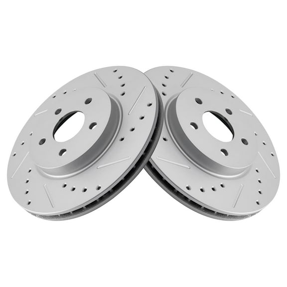 TRQ Front Performance Brake Rotors Set Premium G-Coated Fits Select 2002-2008 Jaguar X-Type
