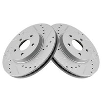 TRQ Front Performance Brake Rotors Set Premium G-Coated Fits Select 2002-2008 Jaguar X-Type
