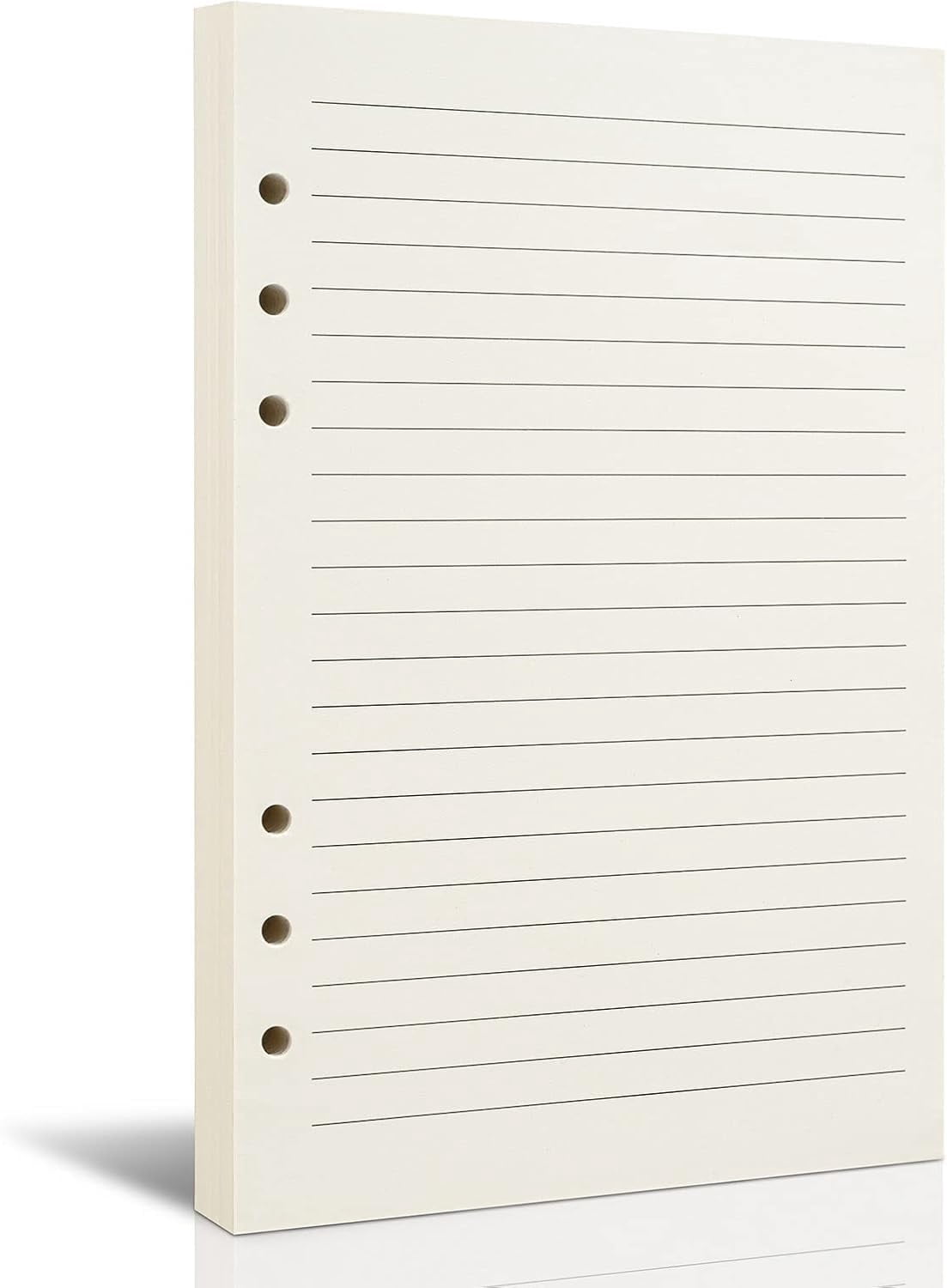 JUOJUOMHQ Refillable A5 Leather Binder Notebook, Reusable Journal 6-Ring with 160 Lined Paper+An extra pack of 160 Refill Lined Pages for Writers Business Work Study College and Daily, Light Brown