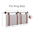 thumbnail image 2 of Wall Mounted Headboard King Size with Brown Faux Leather Straps, Linen Fabric Upholstered Headboard with Adjustable Heigh Headboard, King Headboard with Metal Bar for Dining Room, Bedroom, Grey, 2 of 7