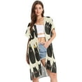 thumbnail image 2 of Cuteblack Cat Women's Swimwear Cover Up Summer Cardigan Beach Pool Cover Up Loose for Swimsuits Casual Wear, 2 of 7
