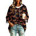 thumbnail image 5 of FGVCTG Halloween Sweatshirts for Women Drawstring 3/4 Sleeve Halloween Hoodie Ghost Graphic Spooky Oversized Pullover Hoodies Orange 2XL, 5 of 6