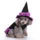 thumbnail image 2 of Disfraz de bruja de Halloween para perro y gato, disfraces de Cosplay para mascotas, trajes cálidos para cachorros, Sudadera con capucha de lana, ropa de otoño e invierno para animales, 2 of 5