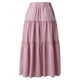 thumbnail image 5 of Gibobby faldas para mujer Falda maxi bohemia de cintura alta elástica para mujer Faldas largas con volantes en línea A(Rosa， M), 5 of 5