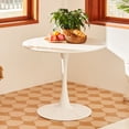 thumbnail image 5 of Bestco Round Dining Table, 36 Inch Tulip Table with MDF Top and Steel Base, Small Pedestal Table, White, 5 of 11