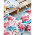 thumbnail image 3 of Outdoor Throw Pillow Cover Tropical Pink Flamingo and Blue Teal Plant Leaves Waterproof Cushion Covers 2 Pack Rustic White Pillow Cases Home Decoration for Patio Garden Couch Sofa, 3 of 7