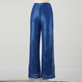 thumbnail image 7 of Women's Fashion Casual Sequined Pants, Sparkling High Waist, Wide Leg Flared Trousers, Shiny Loose Fit, Elastic Side Zipper, 7 of 7