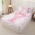 thumbnail image 2 of Catabedysis Pink Rose Initial Y Zipper Twin Comforter Sets with Fitted Sheet and 2 Pillowcases,Girly Bowknot ABC Themed Zipper Bedding Set For Girls,Pink Reversible,4-Piece, 2 of 7